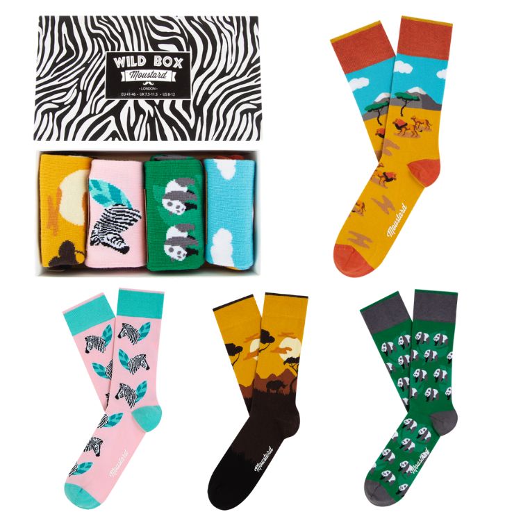 Moustard Socks WIldlife Giftbox Unisex Sokken Geschenkbox - 4 Paar