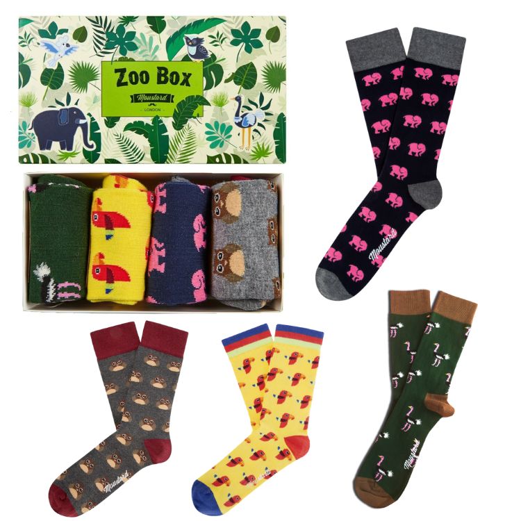 Moustard Socks Zoo Giftbox Unisex Sokken Geschenkbox - 4 Paar