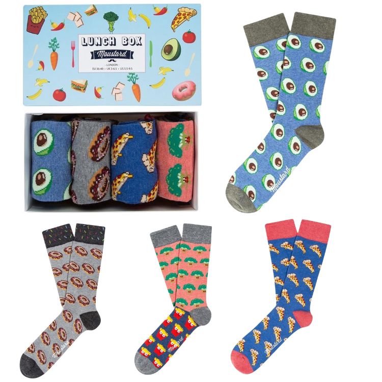 Moustard Socks Lunch Giftbox Unisex Sokken Geschenkbox - 4 Paar