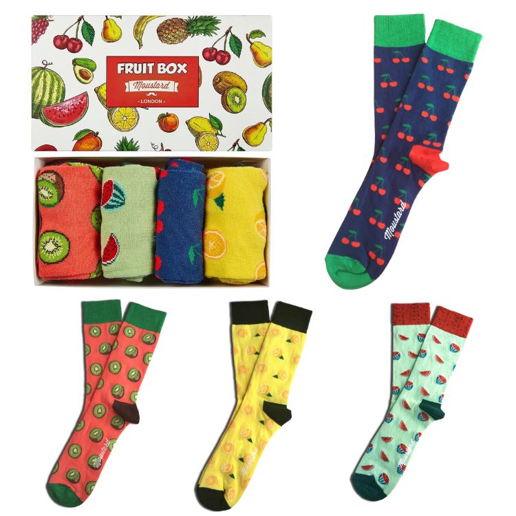 Moustard Socks Fruit Giftbox Unisex Sokken Geschenkbox - 4 Paar