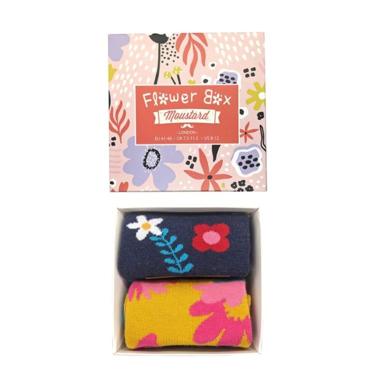 Moustard Socks Flower Giftbox Unisex Sokken Geschenkbox - 2 Paar