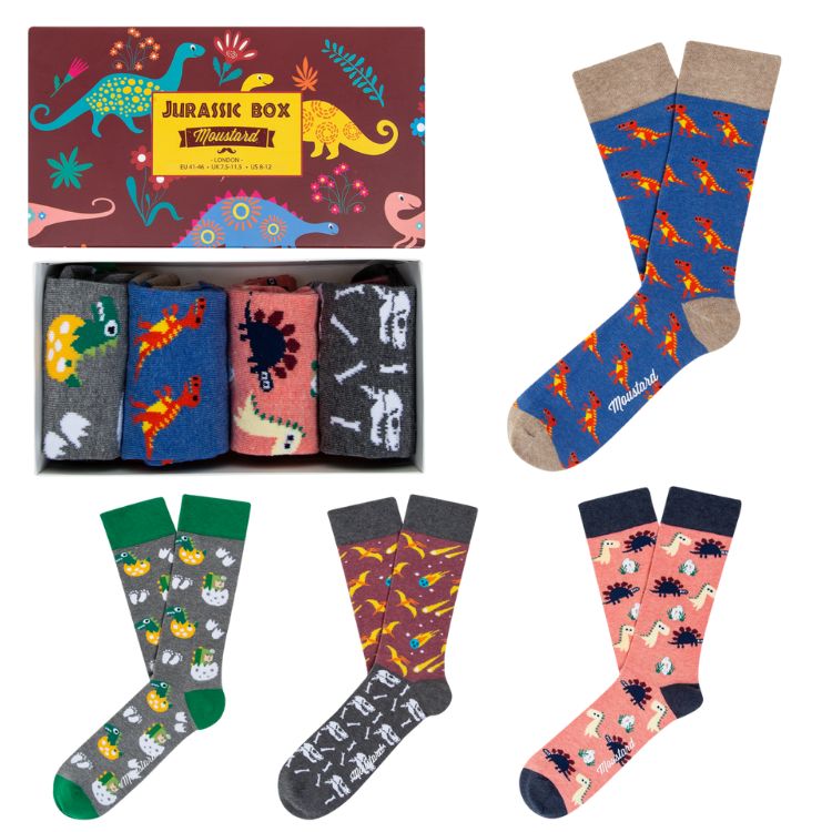 Moustard Socks Jurassic Giftbox Unisex Sokken Geschenkbox - 4 Paar