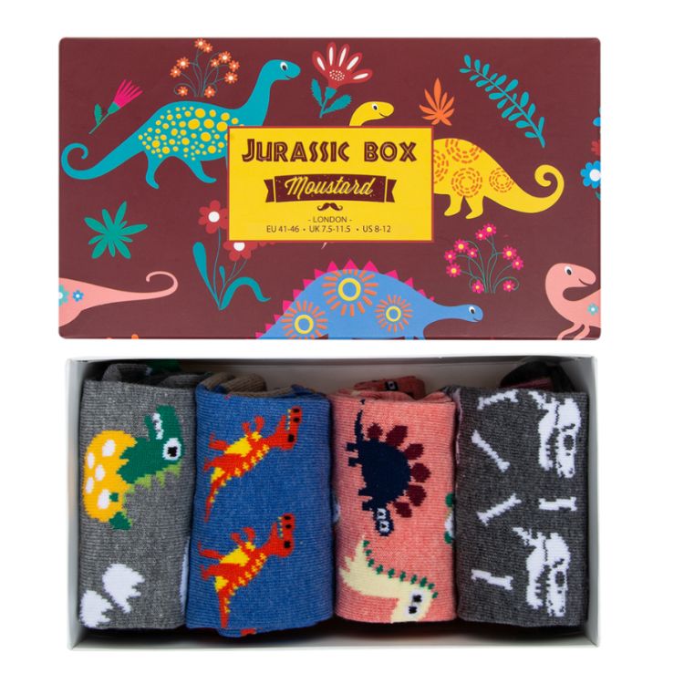 Moustard Socks Jurassic Giftbox Unisex Sokken Geschenkbox - 4 Paar
