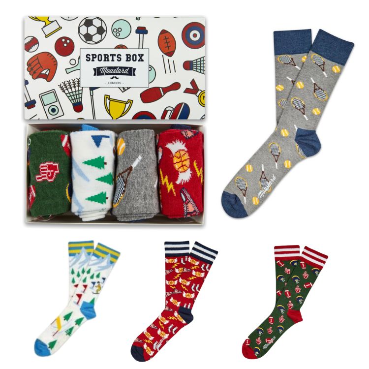 Moustard Socks Sport Giftbox Unisex Sokken Geschenkbox - 4 Paar