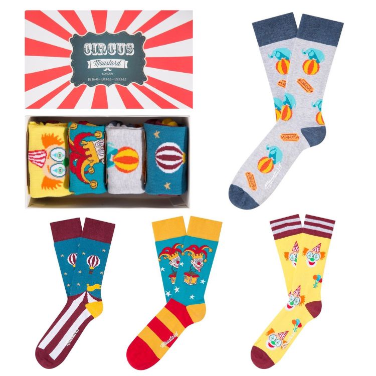 Moustard Socks Circus Giftbox Unisex Sokken Geschenkbox - 4 Paar