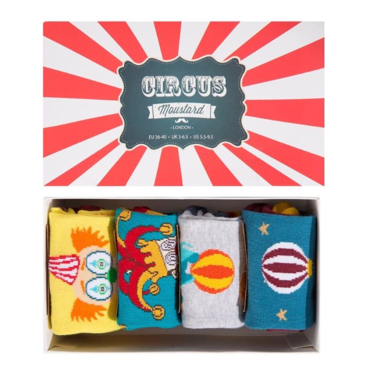 Moustard Socks Circus Giftbox Unisex Sokken Geschenkbox - 4 Paar
