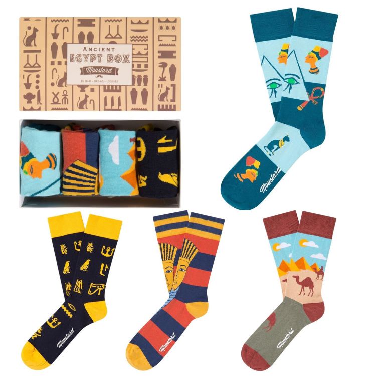 Moustard Socks Egypt Giftbox Unisex Sokken Geschenkbox - 4 Paar