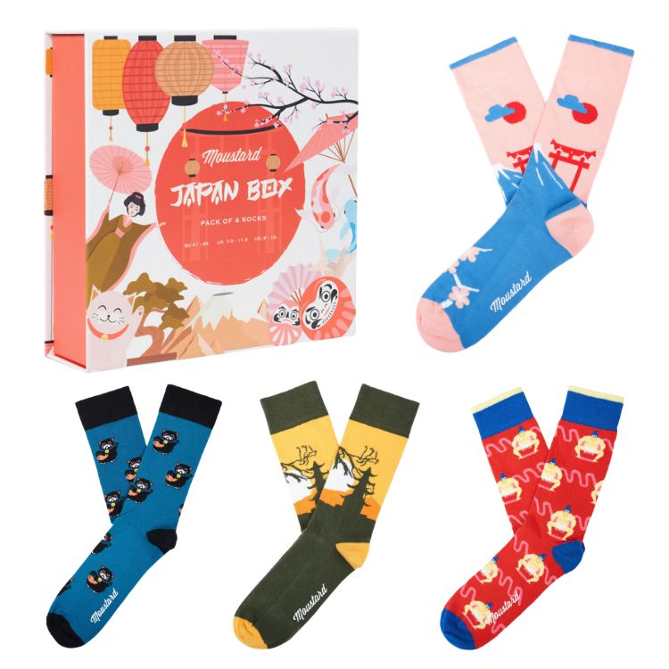 Moustard Socks Japan Giftbox Unisex Sokken Geschenkbox - 4 Paar