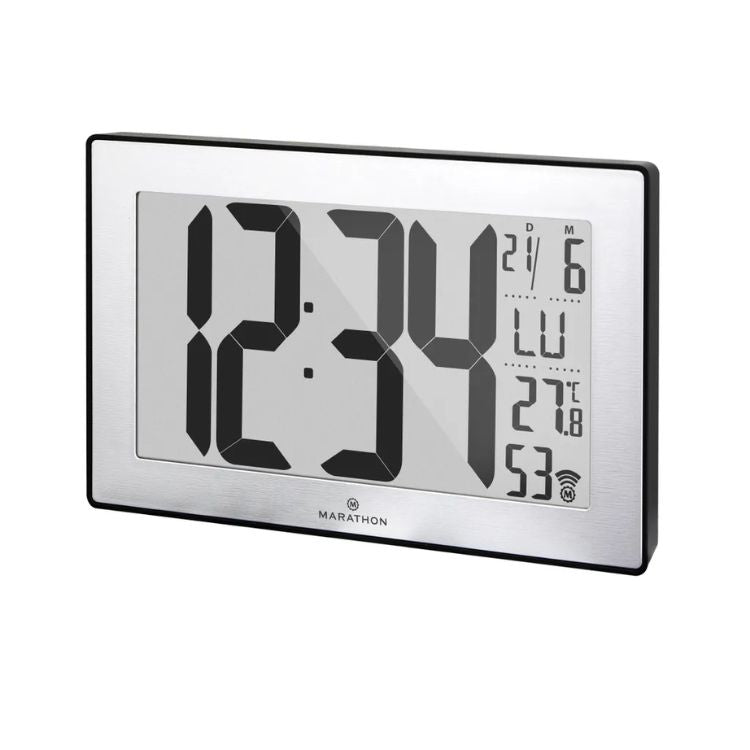 Marathon Wandklok Panoramic Wall Clock XL Zilver Zwart