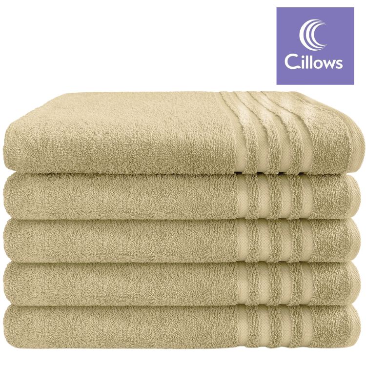 Cillows Handdoek 50x100 cm Taupe 5 Stuks