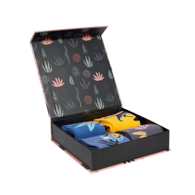 Moustard Socks Cats Giftbox Unisex Sokken Geschenkbox - 4 Paar