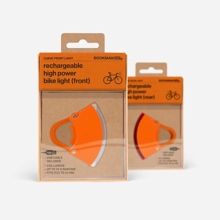 Bookman Curve Fietsverlichting Set - Led Voorlicht en Achterlicht