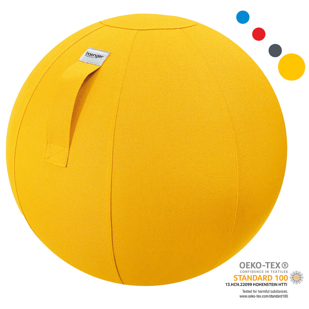 Baenger Fitness Yoga Bal Exercise Ball Gym Bal - incl wasbare hoes - incl pomp - Geel